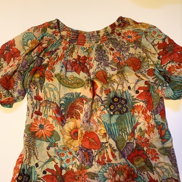 French Connection Sheer Chinoiserie Print Tunic - Women’s Size Small - Picture 2 of 6